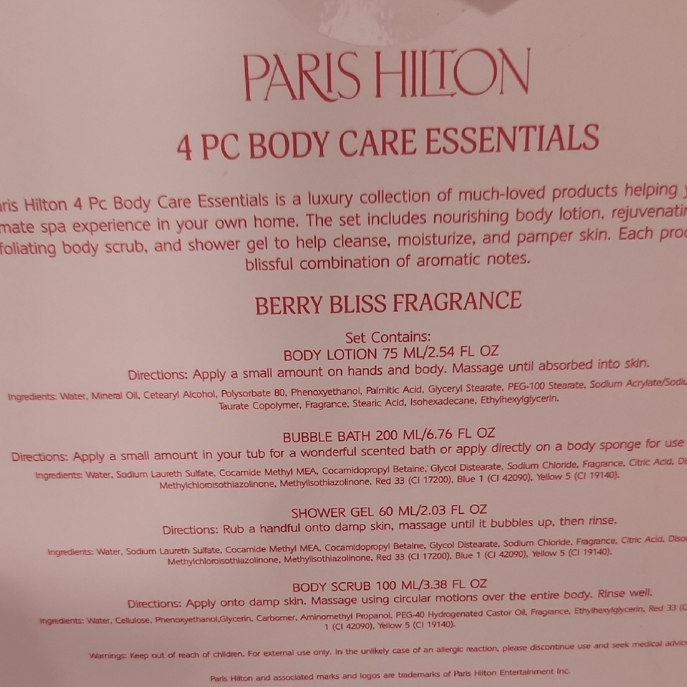 💙▪️Paris Hilton ▪️4pc Berry Bliss Body Care Essential Set - Blue - Picture 2 of 4